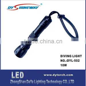 DY-D02 XML LED 10W,1200LM,2*18650 LIION Battery,rechargeable,100waterproof,2600mah,back up Diving Torch thumbnail-1