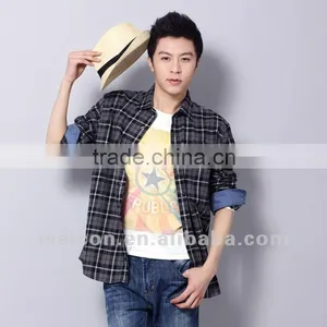 Latest 100% Cotton City Leisure Long Sleeve Fashion Classic Plaid Casual Shirt thumbnail-1