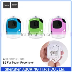HOCO LCD Display Multi-functional Electronic Pedometer Support Body Fat Tester / Distance Count / Calorie Count With Clip thumbnail-1
