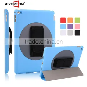 High Quality and Hot Sales Rotating 360 Degree Handheld PU Case for IPad Air 2 Back Cover PC Case thumbnail-2