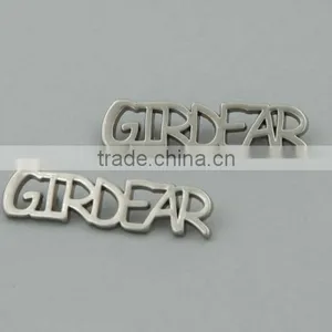 Silver Color Metal Letters Logo Label Tags for Scarf thumbnail-4