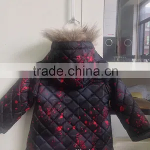 240T POLYESTER PONGEE PRINTING GIRLS COTTON COAT thumbnail-2