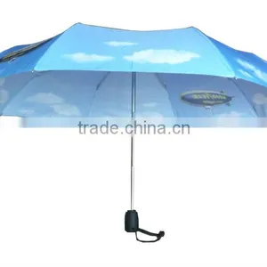 Folding Blue Sky & White Cloudy Umbrella thumbnail-1