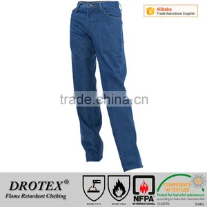 NFPA 2112 13oz Arc Rating HRC 2 100% Cotton Flame Retardant Denim Jeans thumbnail-1