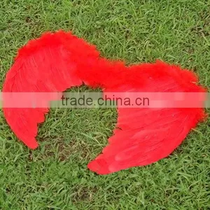 Black Feather Angel Wings Fancy Fairy Dress Up Halloween PartyCostume 54x37cm thumbnail-2