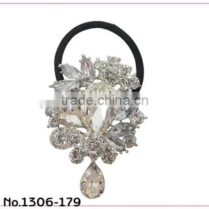 Rhinestone Crystal Hair Scrunchie ,Elastic Ponytail Holder thumbnail-1