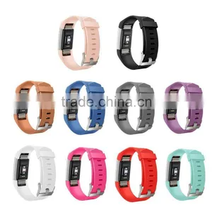 Silicone Band For Fitbit Charge 2 Band Charge2 Heart Rate Smart Bracelet Strap Stainless Steel Buckle thumbnail-1