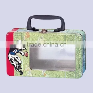 Wholesale Tin Lunch Box With Window and Lock, Kids Lunch Box With Handle and Lock, Metal Tin Lunch Box thumbnail-1