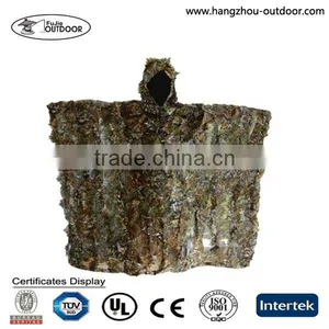 Woodland Camouflage Ghillie Poncho for Hunting Wargames or Other Outdoor Activities thumbnail-1