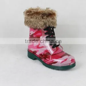 2016 Women Fashion Cheap Martens Plastic PVC Rain Boots With Shoelace thumbnail-3