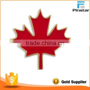 Factory Hot Selling Hard Enamel Red Maple Leaf Lapel Pin thumbnail-1