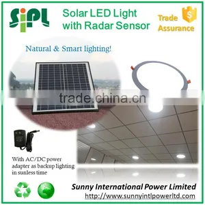Solar Powered Aluminum Lamp Body Motion Activated Led Light in Round Shanpe thumbnail-1