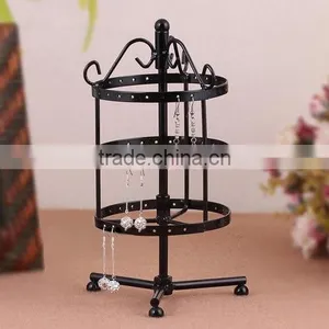 3 Tiers Black Rotating Jewelry Rack thumbnail-1