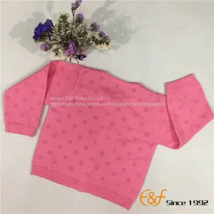 Girl Cardigan Sweater With Pointelle Stitch thumbnail-1
