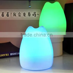 Colorful Animal Silicone Nightlight USB Charging Nightlight Color Changing Cartoon Colorful Lamp Cat Desk Lamp thumbnail-3
