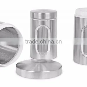 3PCS Kitchen Food Coffee Tea Sugar Flour Stainless Steel Storage Canisters thumbnail-6