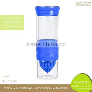 Borosilicate Unbreakable Glass Water Lemon Bottle thumbnail-1