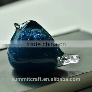 Blue Glass Small Bird Figurines Wedding Thank You Gifts for Guests thumbnail-1