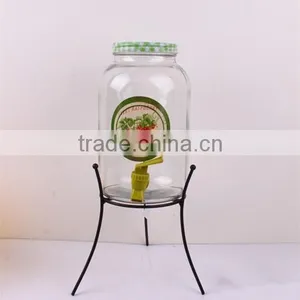 18L Large Glass Juice Jar With Metal Rack thumbnail-5