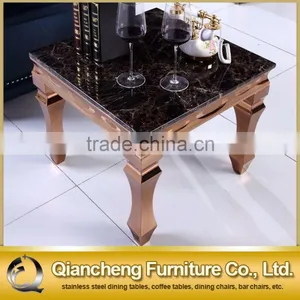 French Provincial End Table Marble Top With Rose Gold Color Leg thumbnail-2