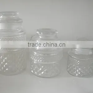 Wholesale Eco-friendly Feature Diamond Glass Jar With Lid thumbnail-1