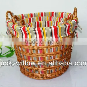 Willow Laundry Basket With Lining&handles(factory Supply) thumbnail-1