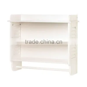 Home White Bathroom Wall Shelf With Towel Holder 3 Tier Bathroom Towel Rack Wall Shelf thumbnail-2