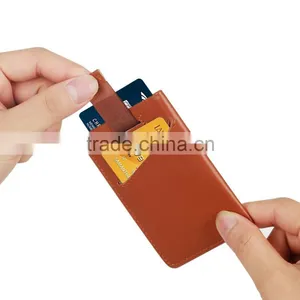 Mens Pull Tab Sleeves Wallet Slim Leather RFID Blocking Card Holder thumbnail-1