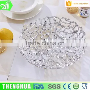 Gold Fruit Plate Decorative Indian Serving Tray thumbnail-4