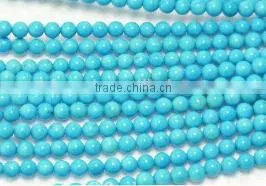 Wholesale 4mm Blue Round Loose Natural Turquoise Bead thumbnail-1