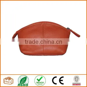 Leather Cosmetic Pouch Orange thumbnail-1