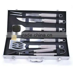 BQ-0060 / 6 Pcs Painting ss Tube Handle Knife and Fork Bbq Set thumbnail-1