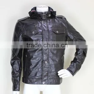 Mens Fashion Quilted PU Leather Jackets thumbnail-1
