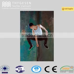 Custom 100% Cotton Color Men Long Tank Top thumbnail-1