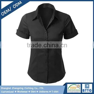 Womens Tailored Short Sleeve Button Down Shirt thumbnail-5