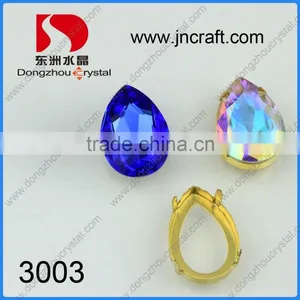 DZ Crystal Drop 3003 Clear AB 13*18mm Fancy Stone Foiled thumbnail-1