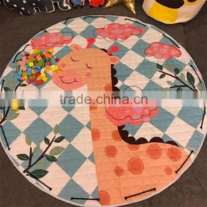 Wholesale Softy Round Shaped Baby Toy Storage Bag Baby Blanket Play Mats thumbnail-1