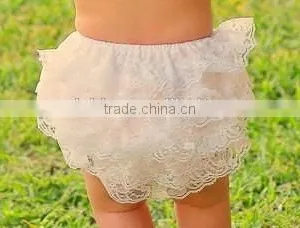 New Arrivlal American Hot Girl Picture Baby Girls Bloomers Plain White 3 Layers Diaper Cover With Bow Wholesale thumbnail-4