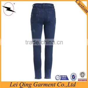 Ladies Cotton Denim Pencil Pants, Small-leg-opening Jeans thumbnail-3