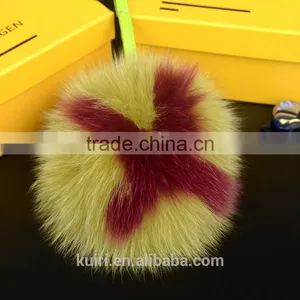 Bags Pendant Ultralarge 15cm Letter Fox Fur Ball Hangings Fashion Fur Accessories Keychain Gift thumbnail-4