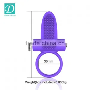 Couple Sex Toys Tongue Shape Vibrating Penis Ring With Clitoral Stimulator thumbnail-1