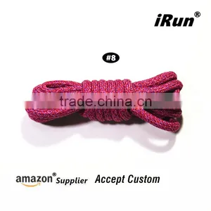 Regular Rope Variegated Pattern Shoelaces for Runners Shoes - Custom Packaging Regular Laces With Plastic Tips - White / Black thumbnail-3