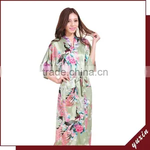 15 Colors Factory Wholesale Plus Size Peacock Women Robe Sleepwear,nightgown Silk Robes RL1-00 thumbnail-4