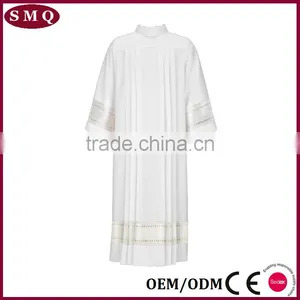 Wholesale Custom Size and Lace Pattern Robe White Long Alb thumbnail-5