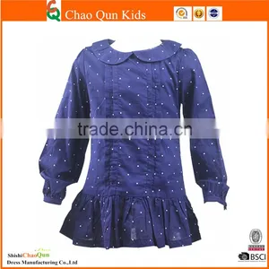 White Polka Dot Fashion One Piece Girls Party Dresses With Zip Closure at Back thumbnail-1