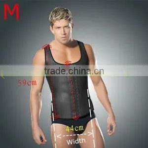 Men Sport Latex Waist Training Cincher Body Shaper Basque Halter Corset Ann Slim thumbnail-2