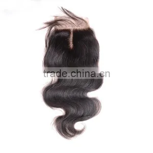 7A Cambodian Virgin Hair Body Wave Lace Closure 4*4 Wavy Hair Closure 12"-20" thumbnail-1