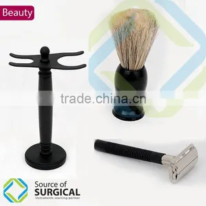 Safety Razors With Wooden Stands and Shaving Brush Complete Set. thumbnail-1