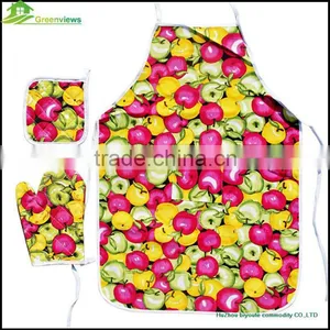 Cotton Cartoon Chef and Apron Kids Baking Kitchen New Designs Apron Set Oven Mitt&potholder&apron thumbnail-1