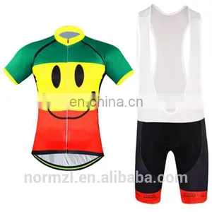 2016 New Cartoon Cute Smile Emojy Women Girl Men Boy Children Unisex Cycling Jerseys Sets Outdoor Sport Jersey Clothes thumbnail-1
